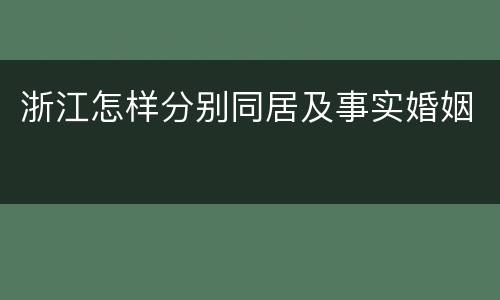 浙江怎样分别同居及事实婚姻