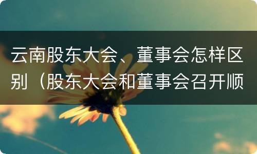 云南股东大会、董事会怎样区别（股东大会和董事会召开顺序）