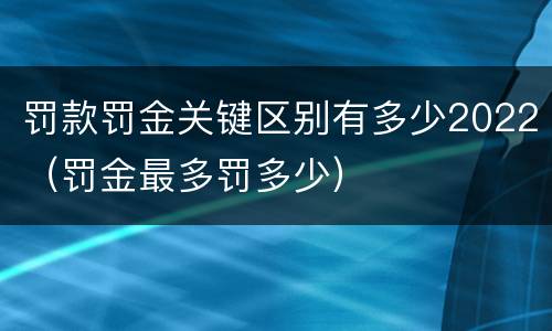 罚款罚金关键区别有多少2022（罚金最多罚多少）