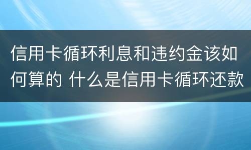 信用卡循环利息和违约金该如何算的 什么是信用卡循环还款