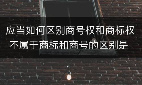 应当如何区别商号权和商标权 不属于商标和商号的区别是