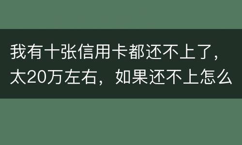 我有十张信用卡都还不上了，太20万左右，如果还不上怎么办，会不坐牢