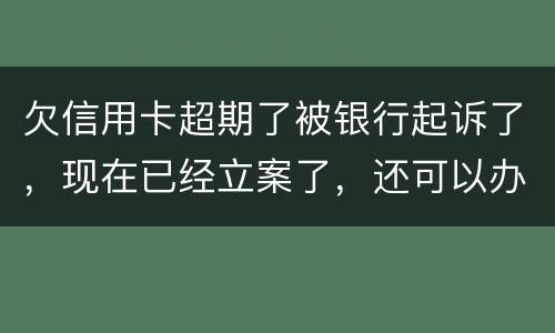 欠信用卡超期了被银行起诉了，现在已经立案了，还可以办分期还款吗