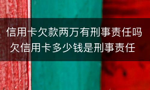 信用卡欠款两万有刑事责任吗 欠信用卡多少钱是刑事责任