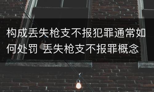 构成丢失枪支不报犯罪通常如何处罚 丢失枪支不报罪概念