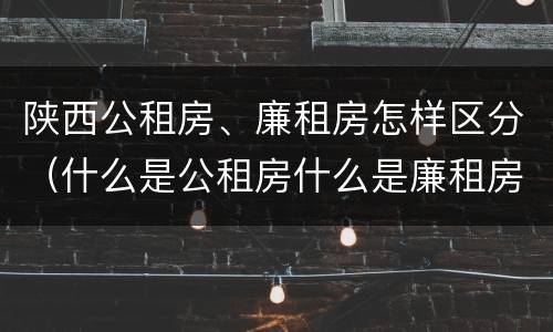 陕西公租房、廉租房怎样区分（什么是公租房什么是廉租房）