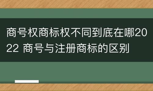 商号权商标权不同到底在哪2022 商号与注册商标的区别