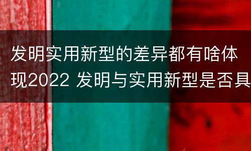 发明实用新型的差异都有啥体现2022 发明与实用新型是否具有实用性