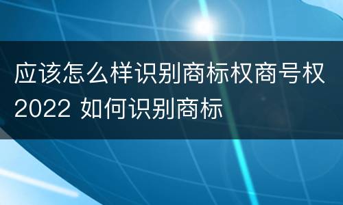 应该怎么样识别商标权商号权2022 如何识别商标