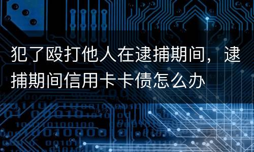 犯了殴打他人在逮捕期间，逮捕期间信用卡卡债怎么办