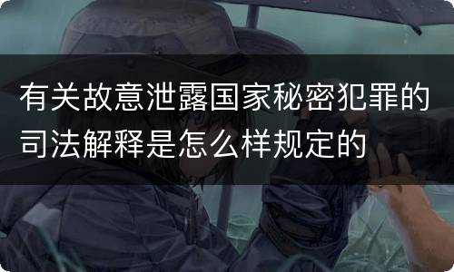 有关故意泄露国家秘密犯罪的司法解释是怎么样规定的