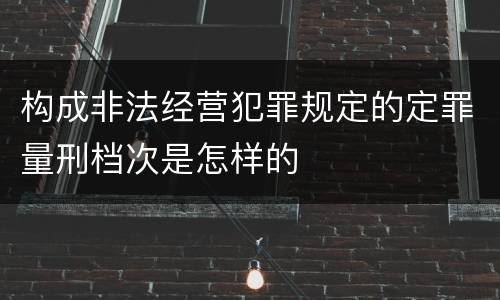 构成非法经营犯罪规定的定罪量刑档次是怎样的