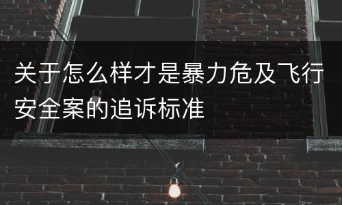 关于怎么样才是暴力危及飞行安全案的追诉标准