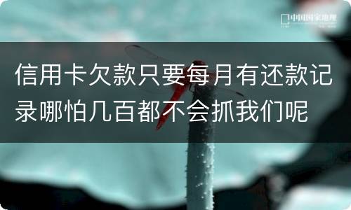 信用卡欠款只要每月有还款记录哪怕几百都不会抓我们呢