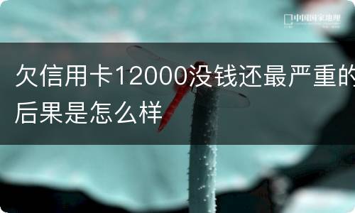 欠信用卡12000没钱还最严重的后果是怎么样