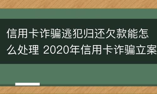 信用卡诈骗逃犯归还欠款能怎么处理 2020年信用卡诈骗立案标准