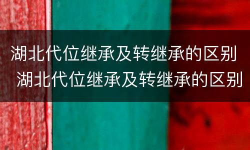 湖北代位继承及转继承的区别 湖北代位继承及转继承的区别是什么