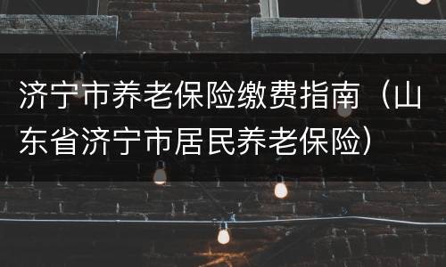 济宁市养老保险缴费指南（山东省济宁市居民养老保险）