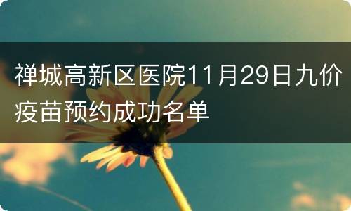 禅城高新区医院11月29日九价疫苗预约成功名单