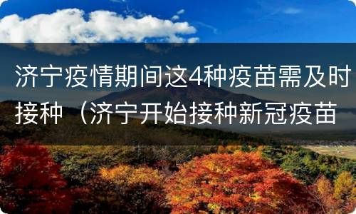 济宁疫情期间这4种疫苗需及时接种（济宁开始接种新冠疫苗了吗）