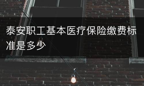 泰安职工基本医疗保险缴费标准是多少