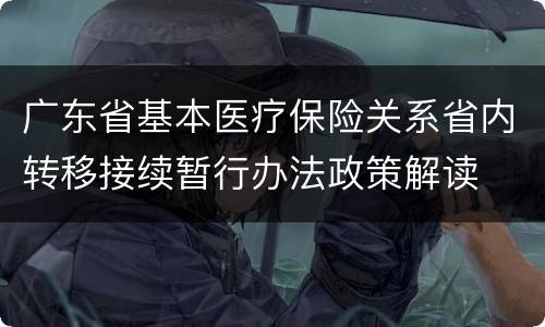 广东省基本医疗保险关系省内转移接续暂行办法政策解读