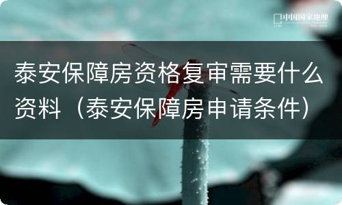 泰安保障房资格复审需要什么资料（泰安保障房申请条件）