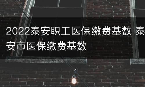 2022泰安职工医保缴费基数 泰安市医保缴费基数