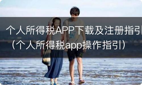 个人所得税APP下载及注册指引（个人所得税app操作指引）