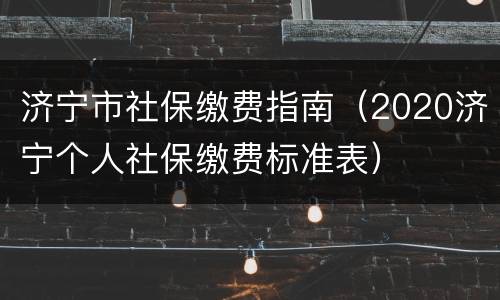 济宁市社保缴费指南（2020济宁个人社保缴费标准表）