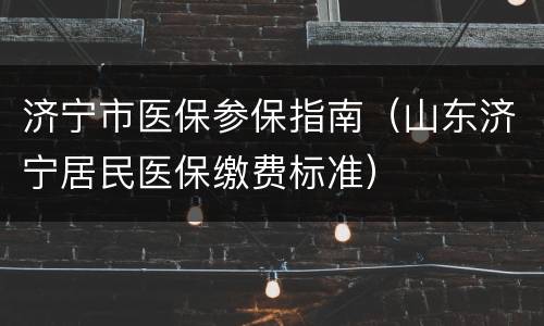 济宁市医保参保指南（山东济宁居民医保缴费标准）