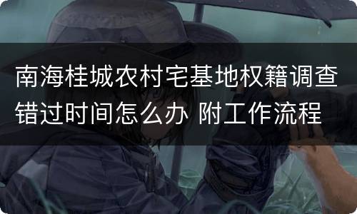 南海桂城农村宅基地权籍调查错过时间怎么办 附工作流程