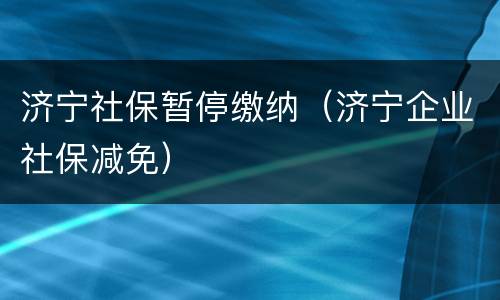 济宁社保暂停缴纳（济宁企业社保减免）