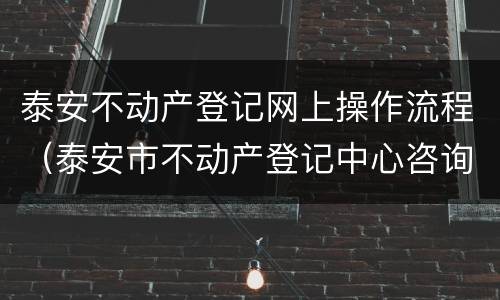 泰安不动产登记网上操作流程（泰安市不动产登记中心咨询电话）