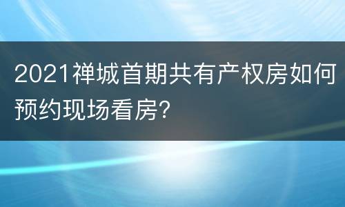 2021禅城首期共有产权房如何预约现场看房？