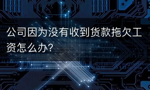 公司因为没有收到货款拖欠工资怎么办？