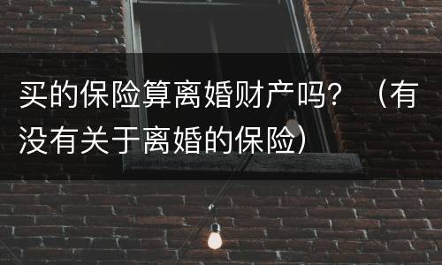 买的保险算离婚财产吗？（有没有关于离婚的保险）