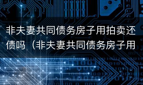 非夫妻共同债务房子用拍卖还债吗（非夫妻共同债务房子用拍卖还债吗）