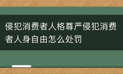 侵犯消费者人格尊严侵犯消费者人身自由怎么处罚