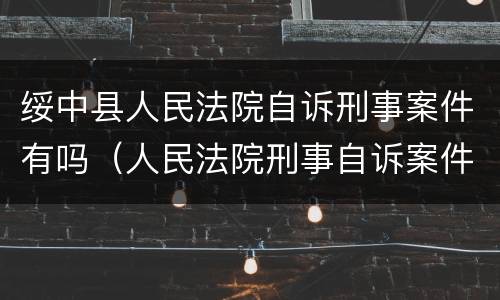 绥中县人民法院自诉刑事案件有吗（人民法院刑事自诉案件办理流程）