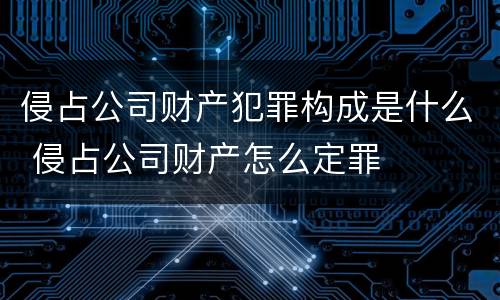 侵占公司财产犯罪构成是什么 侵占公司财产怎么定罪