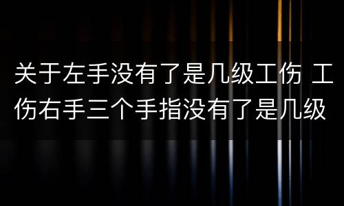 关于左手没有了是几级工伤 工伤右手三个手指没有了是几级工伤