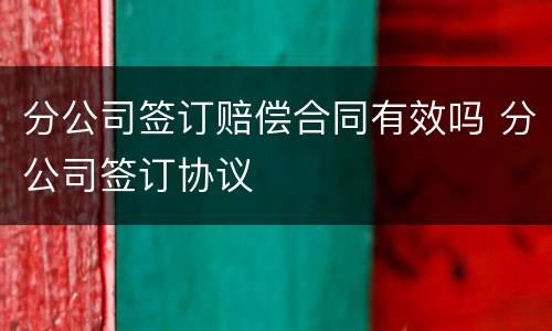 分公司签订赔偿合同有效吗 分公司签订协议