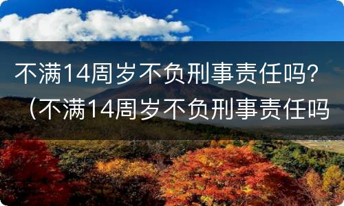 不满14周岁不负刑事责任吗？（不满14周岁不负刑事责任吗）