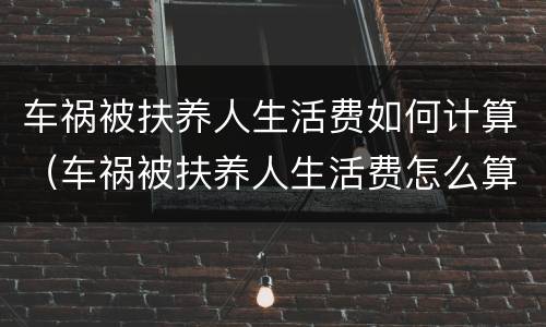 车祸被扶养人生活费如何计算（车祸被扶养人生活费怎么算）