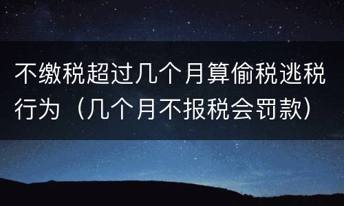 不缴税超过几个月算偷税逃税行为（几个月不报税会罚款）