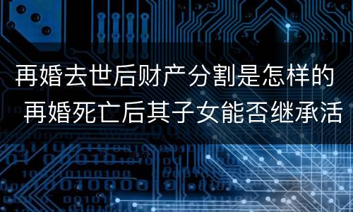 再婚去世后财产分割是怎样的 再婚死亡后其子女能否继承活着一方房产