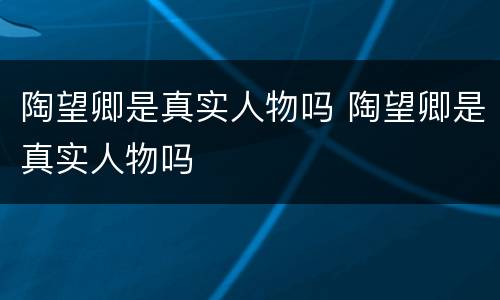 陶望卿是真实人物吗 陶望卿是真实人物吗