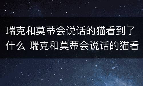 瑞克和莫蒂会说话的猫看到了什么 瑞克和莫蒂会说话的猫看到了什么画面