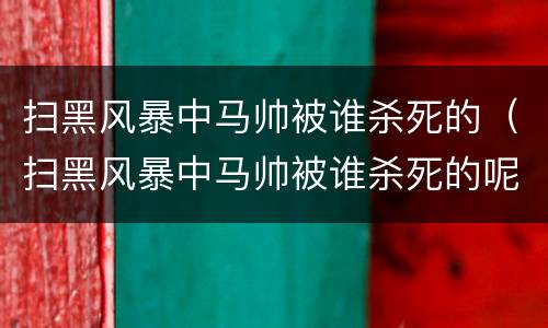 扫黑风暴中马帅被谁杀死的（扫黑风暴中马帅被谁杀死的呢）